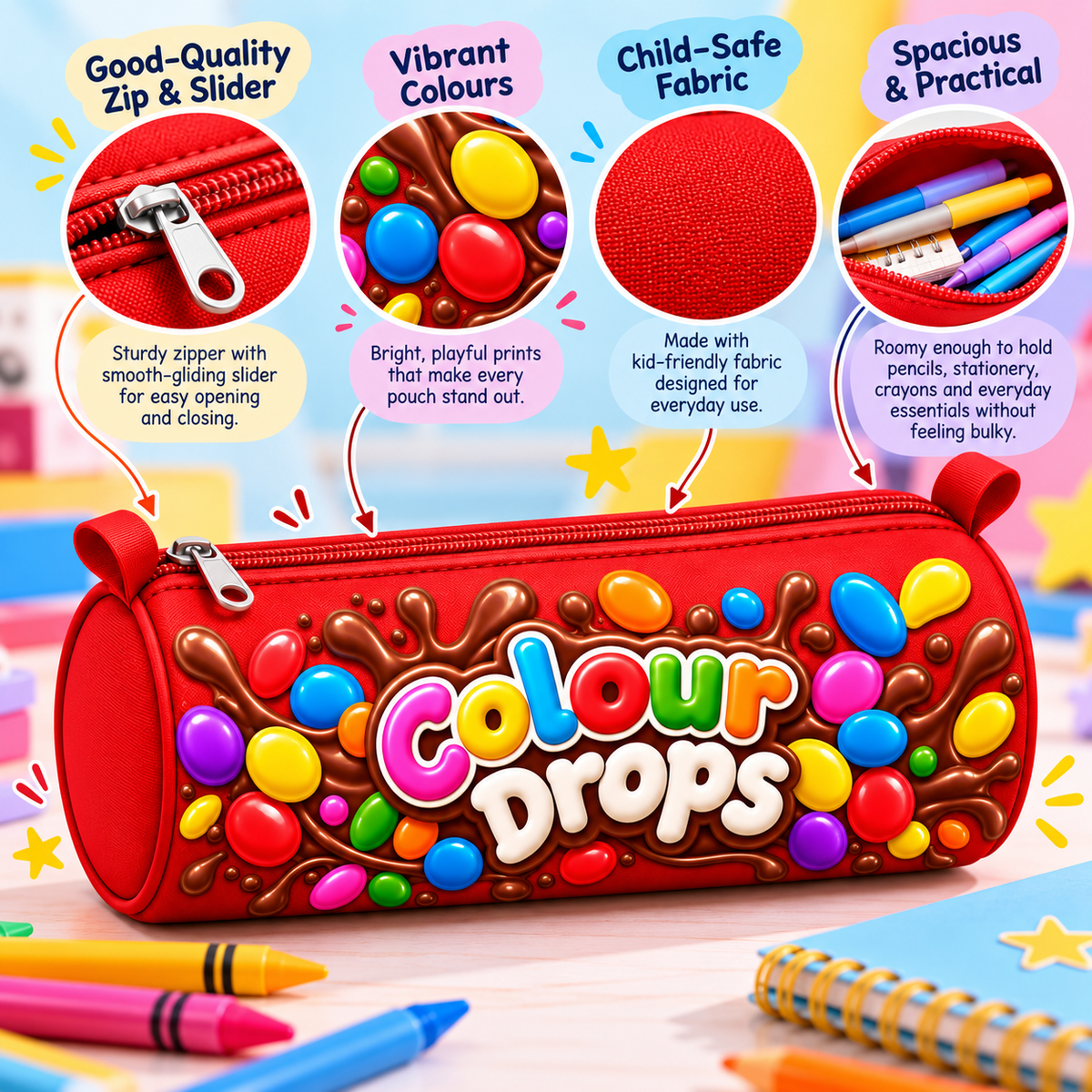 Colour Drops Pencil Pouch