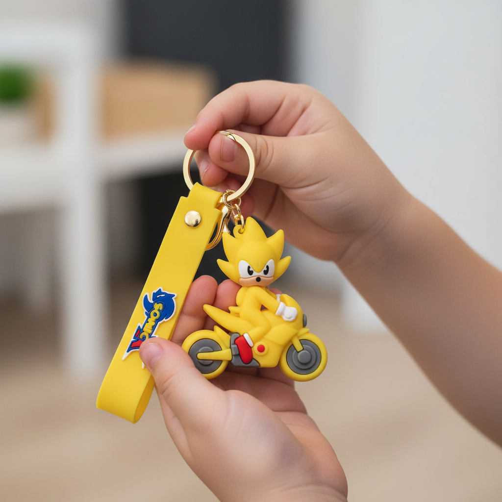 Super Sonic Silicone Keyring Accessories for Kids