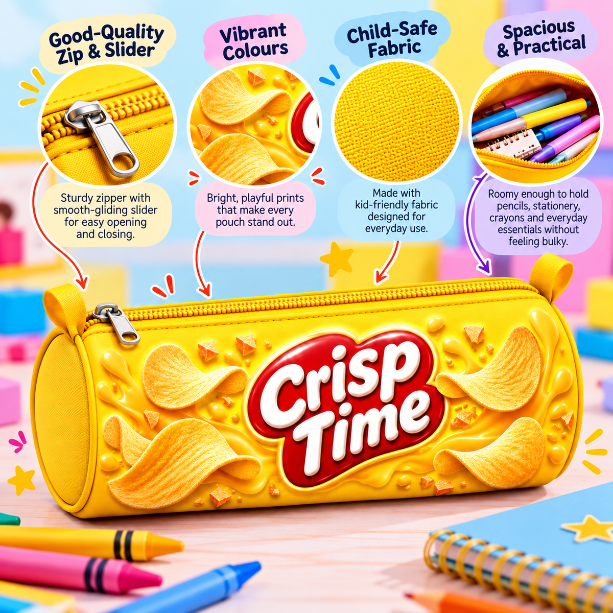 Crisp Time Pencil Pouch