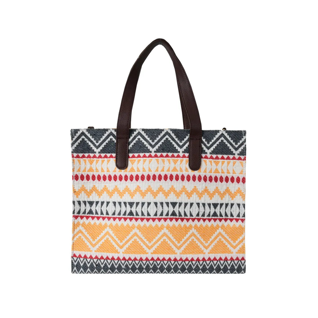 Yellow Premium Colourful Patterned Hand Bag For Women