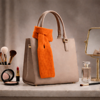 Knitted Stretchable Sling Crossbody Sling - Orange