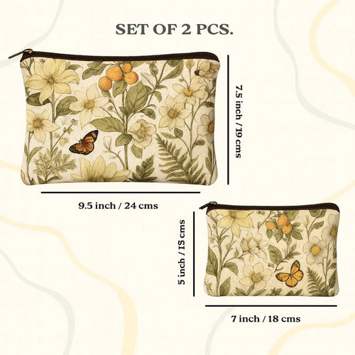 Botanical Bloom Pouch Set Of 2 Pieces