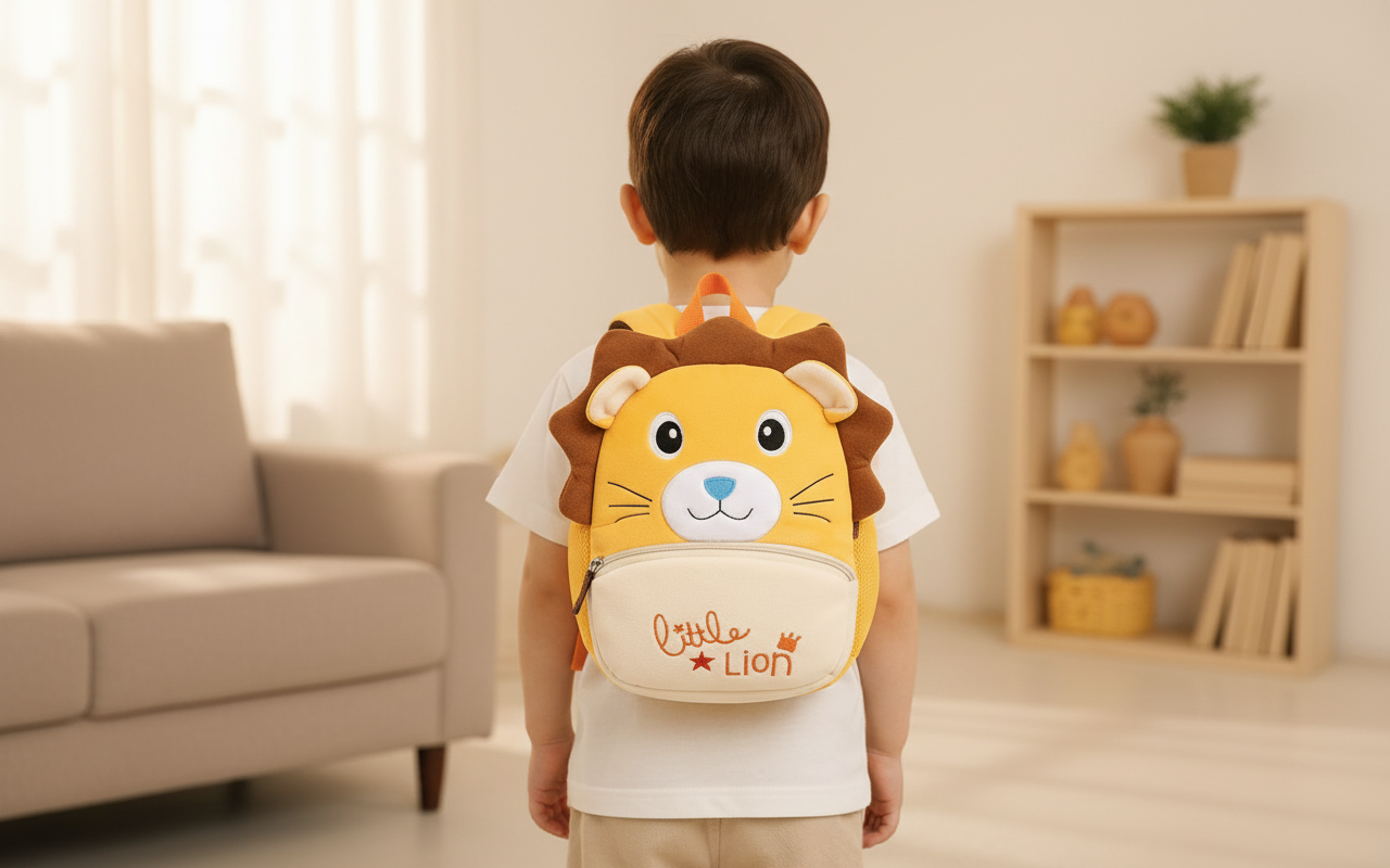 Little Lion Soft Plush Kids Backpack