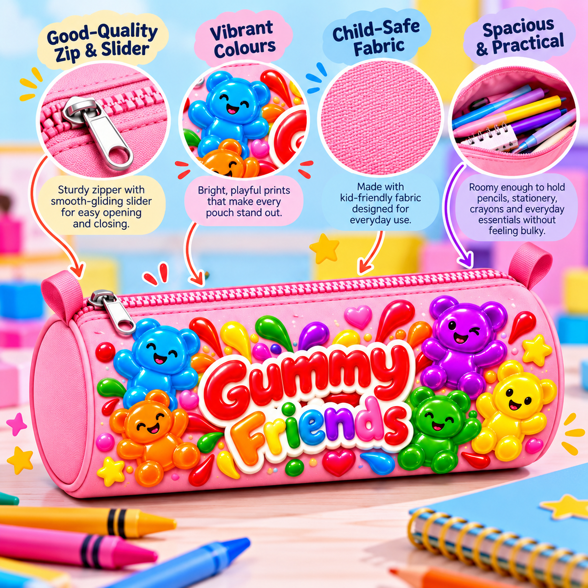 Gummy Friends Pencil Pouch