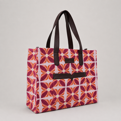Burgandy Premium Floral Patterned Hand Bag For Women — image 3