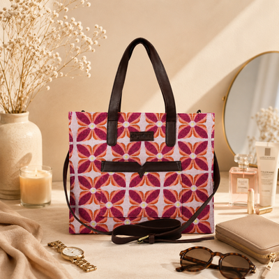 Burgandy Premium Floral Patterned Hand Bag For Women — image 4
