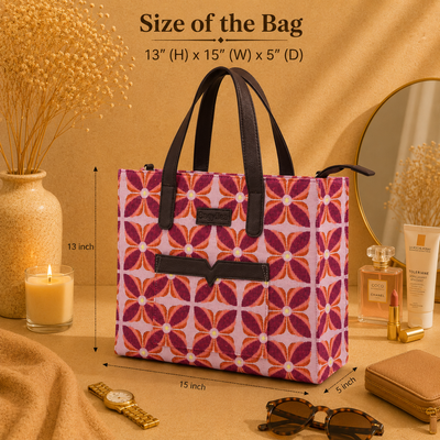 Burgandy Premium Floral Patterned Hand Bag For Women — image 5