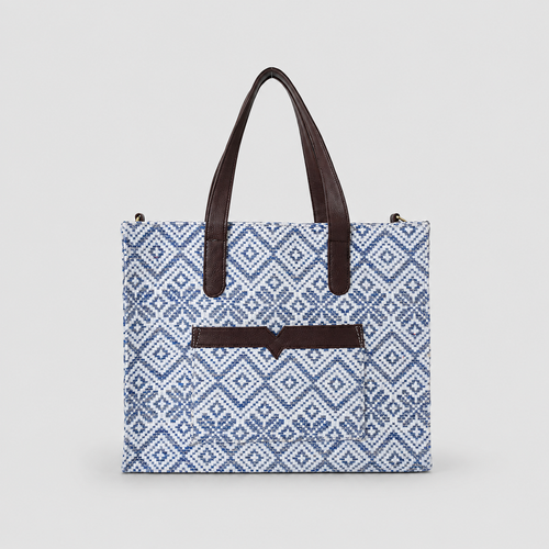 Blue Premium Handwoven Hand Bag For Women — image 1