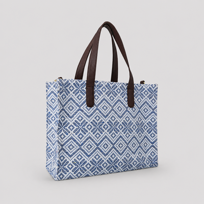 Blue Premium Handwoven Hand Bag For Women — image 3
