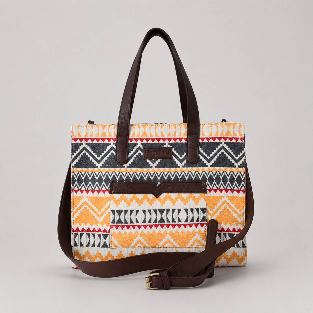 Yellow Premium Colourful Patterned Hand Bag For Women — image 1