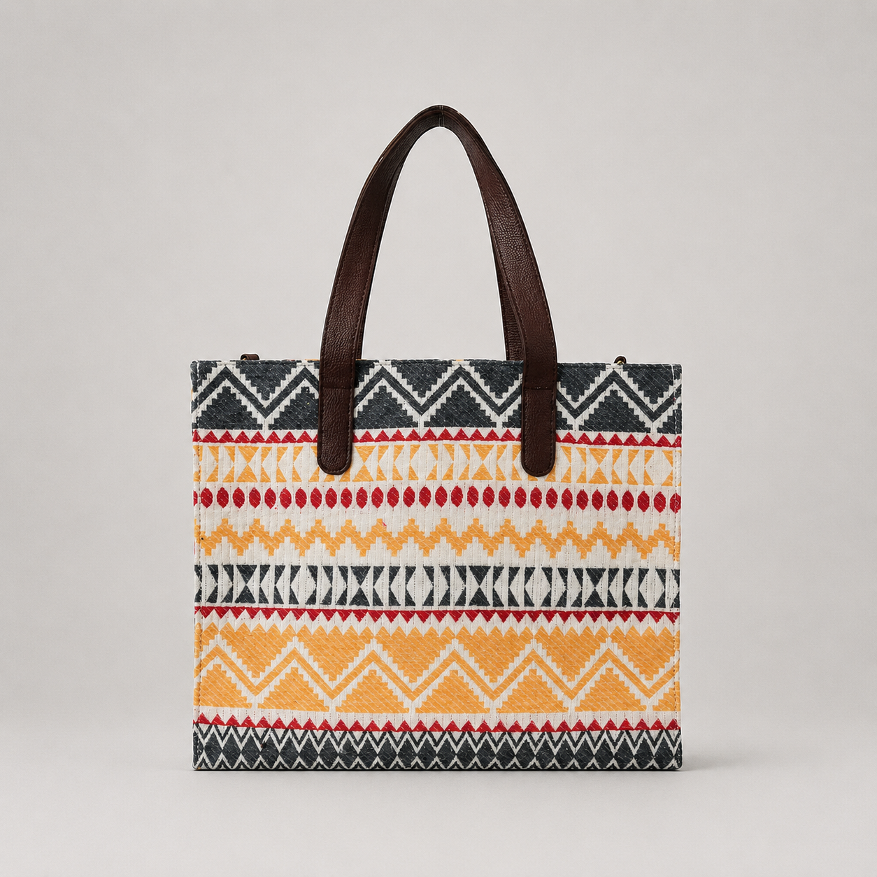 Yellow Premium Colourful Patterned Hand Bag For Women — image 2