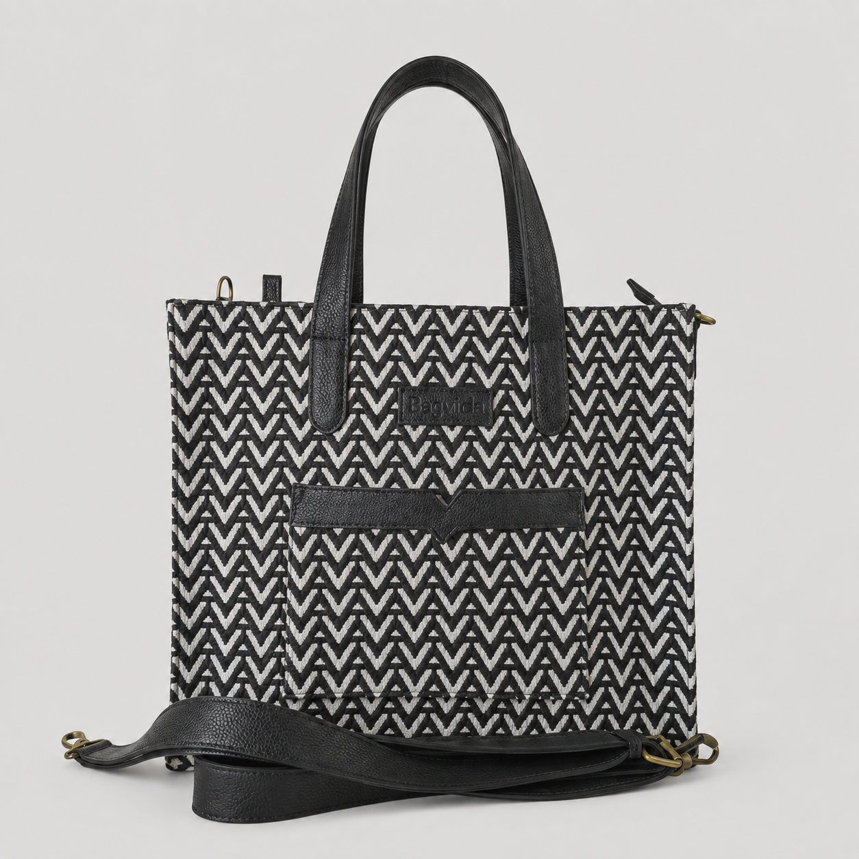 Black Premium Patterned Hand Bag For Women — image 1