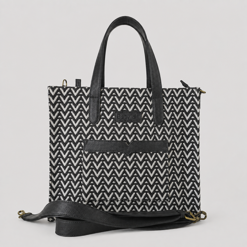 Black Premium Patterned Hand Bag For Women — image 1