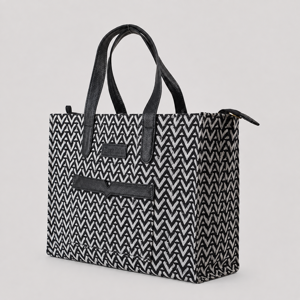 Black Premium Patterned Hand Bag For Women — image 3