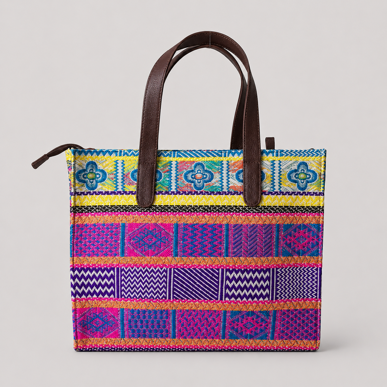 Purple And Pink Premium Handwoven Hand Bag For Women — image 2