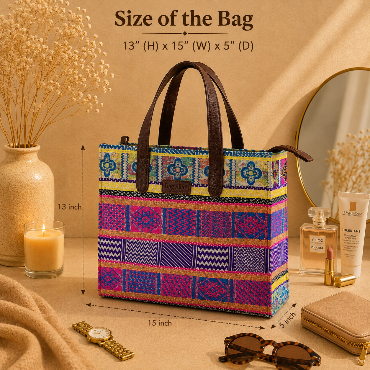 Purple And Pink Premium Handwoven Hand Bag For Women — image 5