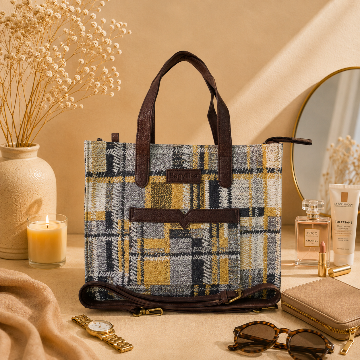 Blue Premium Denim Patterned Hand Bag For Women — image 4