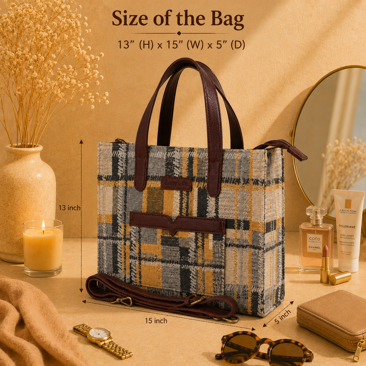 Blue Premium Denim Patterned Hand Bag For Women — image 5