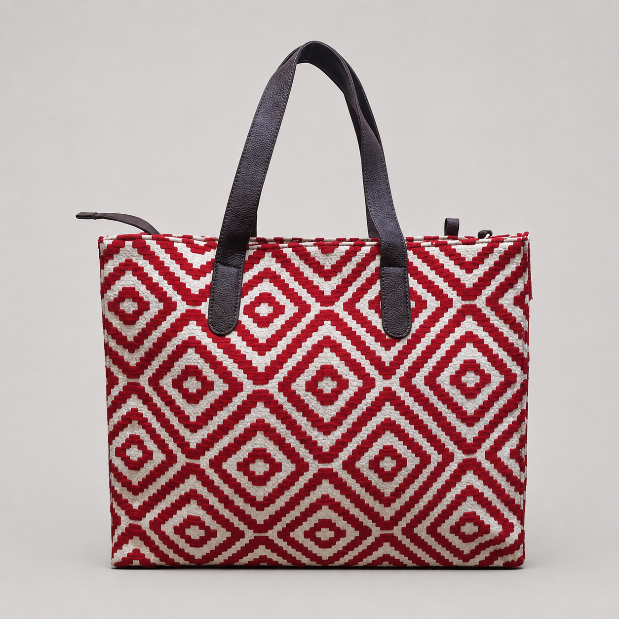 Red Geometric Patterned Hand Bag For Women — image 2