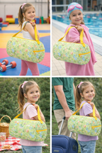 Kids Duffel Bag Light Green  with Candies & Toffees Print