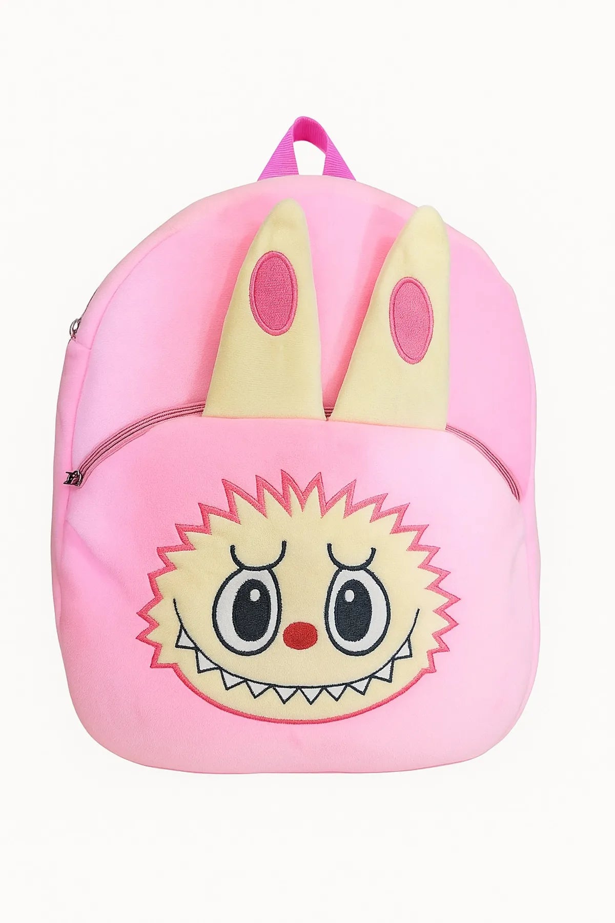 Labubu Pink  Kids Velvet School Bag Plush Backpack For Baby Girls And Boys Ideal For Preschool And Picnic Use Ages 2 To 5 Years