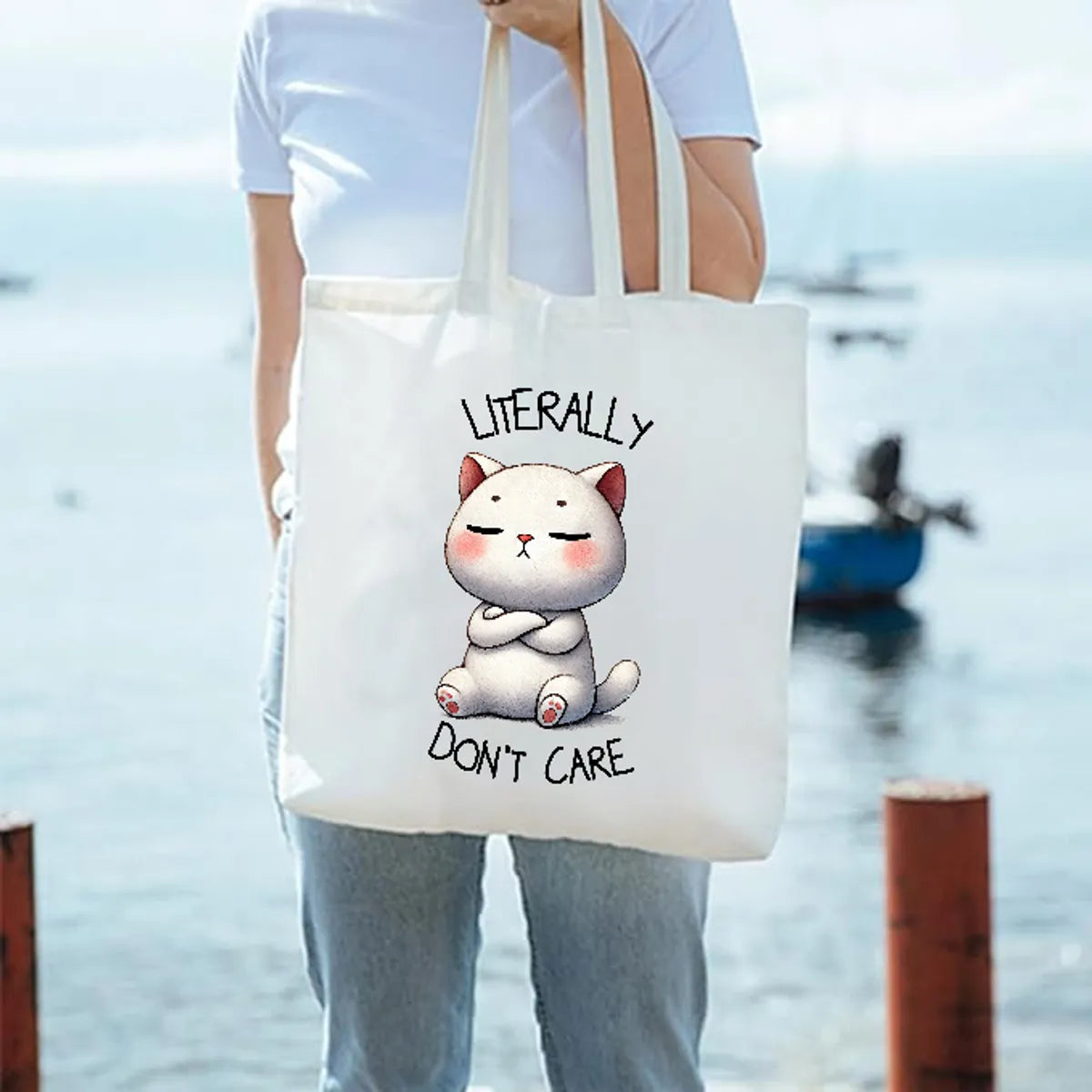 Literally Don't Care - Printed Tote Bag
