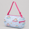 Kids Duffel Bag Light Blue with Puppy Airplane Print — image 1