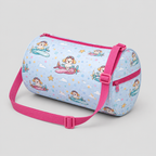 Kids Duffel Bag Light Blue with Puppy Airplane Print — image 2