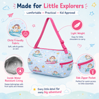 Kids Duffel Bag Light Blue with Puppy Airplane Print — image 3