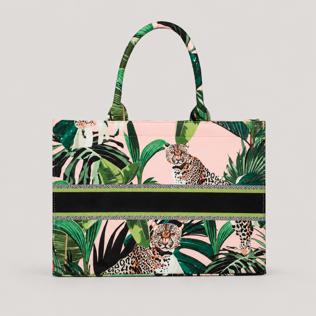 Peach Leopard Print Customize Hand Bag For Women — image 1