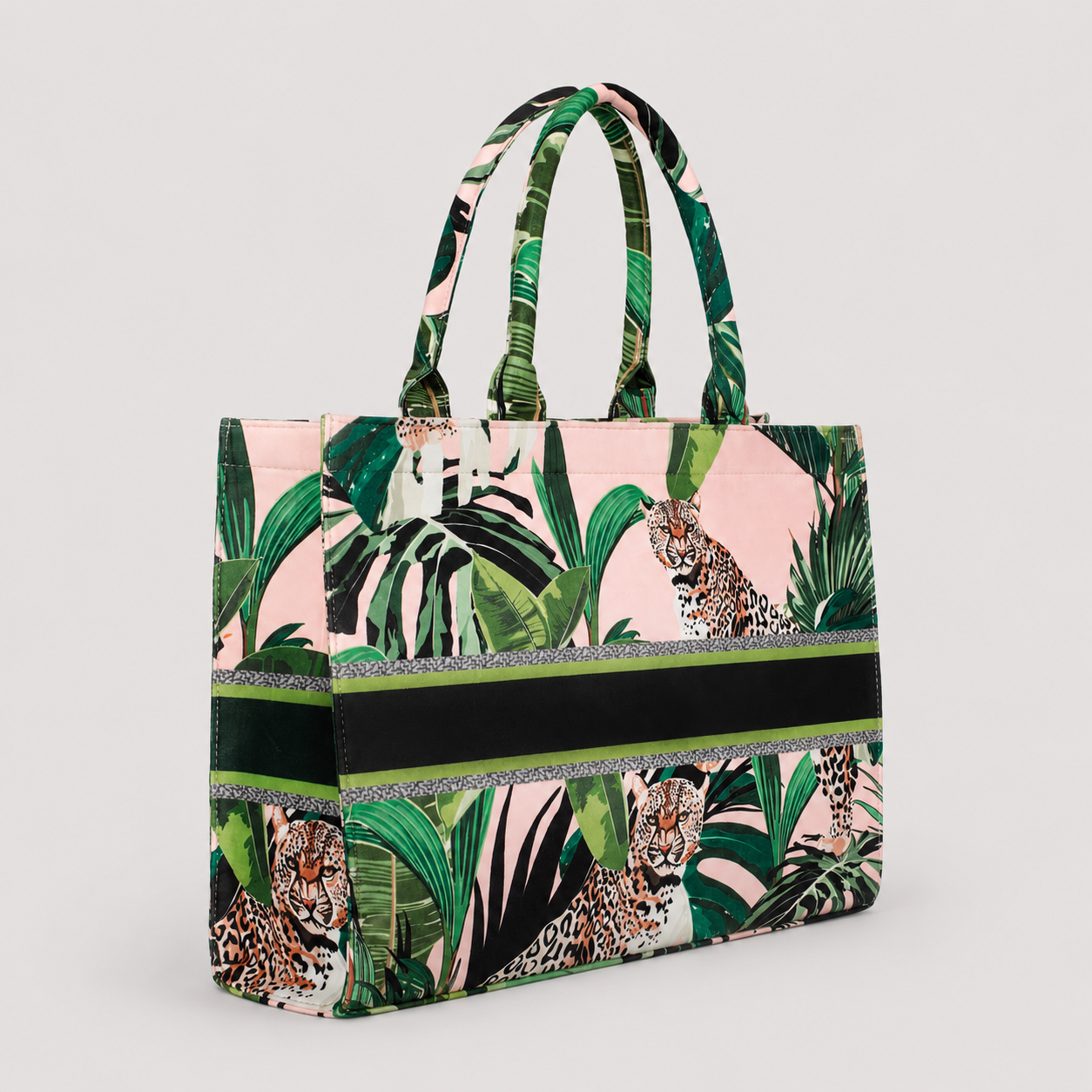 Peach Leopard Print Customize Hand Bag For Women — image 2