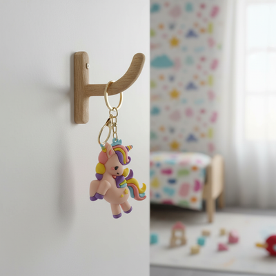 Pink Unicorn Silicone Keyring Accessories for Kids