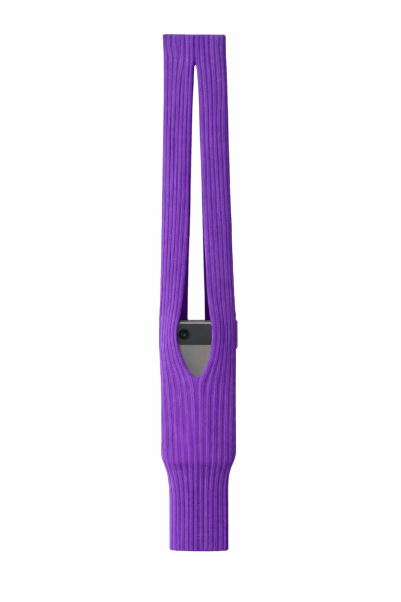 Knitted Stretchable Sling Crossbody Sling - Purple