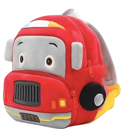 Red Fire Truck Soft Plush Kids Backpack