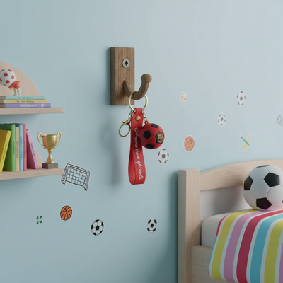 Red Football Silicone Keyring Accessories for Kids