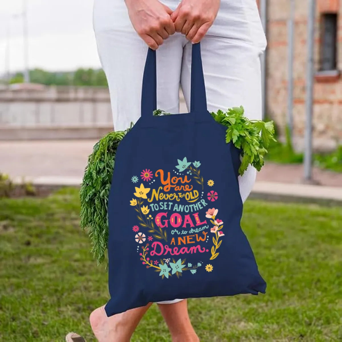Blue Premium Inspirational Tote Bag For Women
