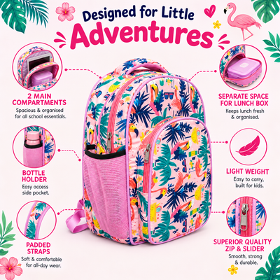 Tropical Flamingo Kids Backpack — image 4