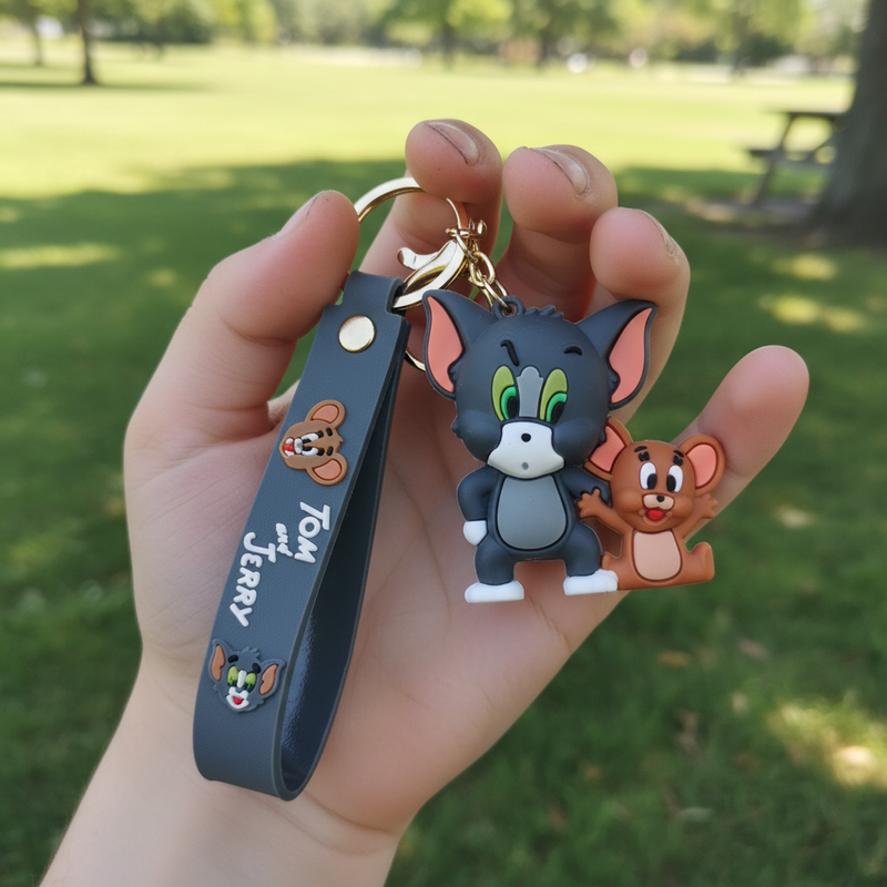 Tom & Jerry Cute Silicone Keyring Accessories for Kids