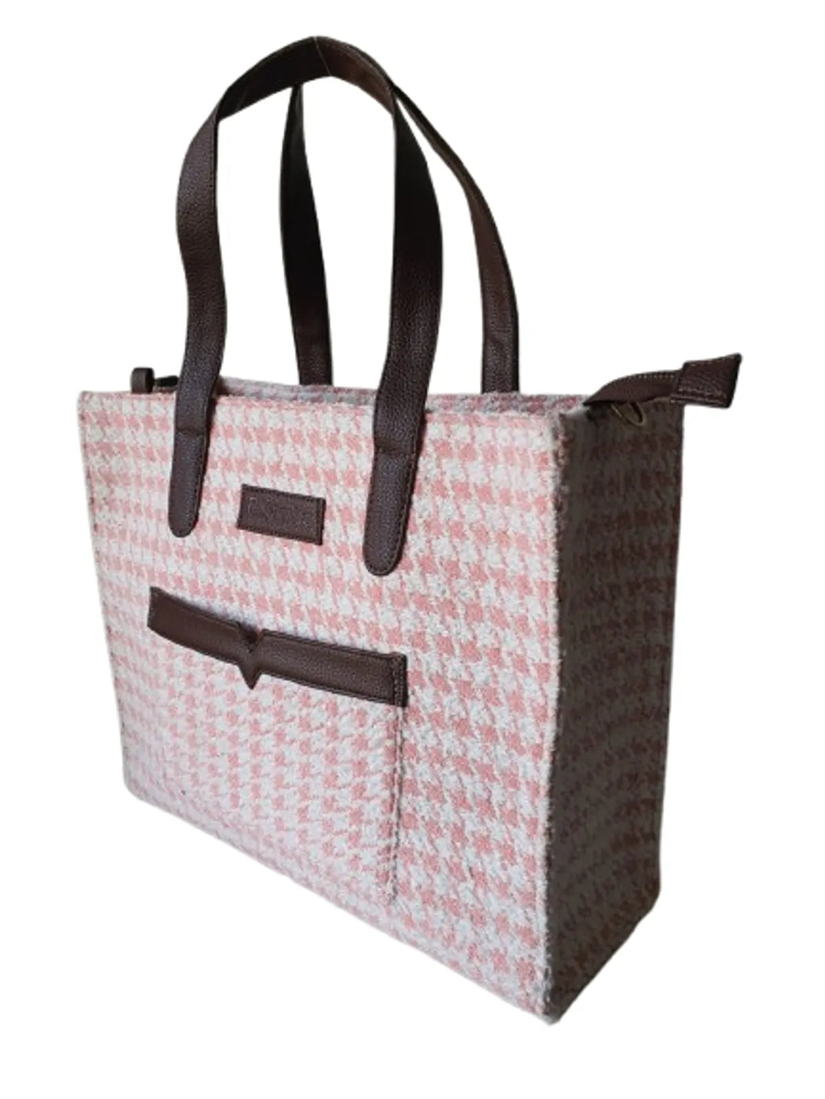 Pink Premium Checks Patterned Hand Bag For Women