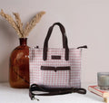 Pink Premium Checks Patterned Hand Bag For Women