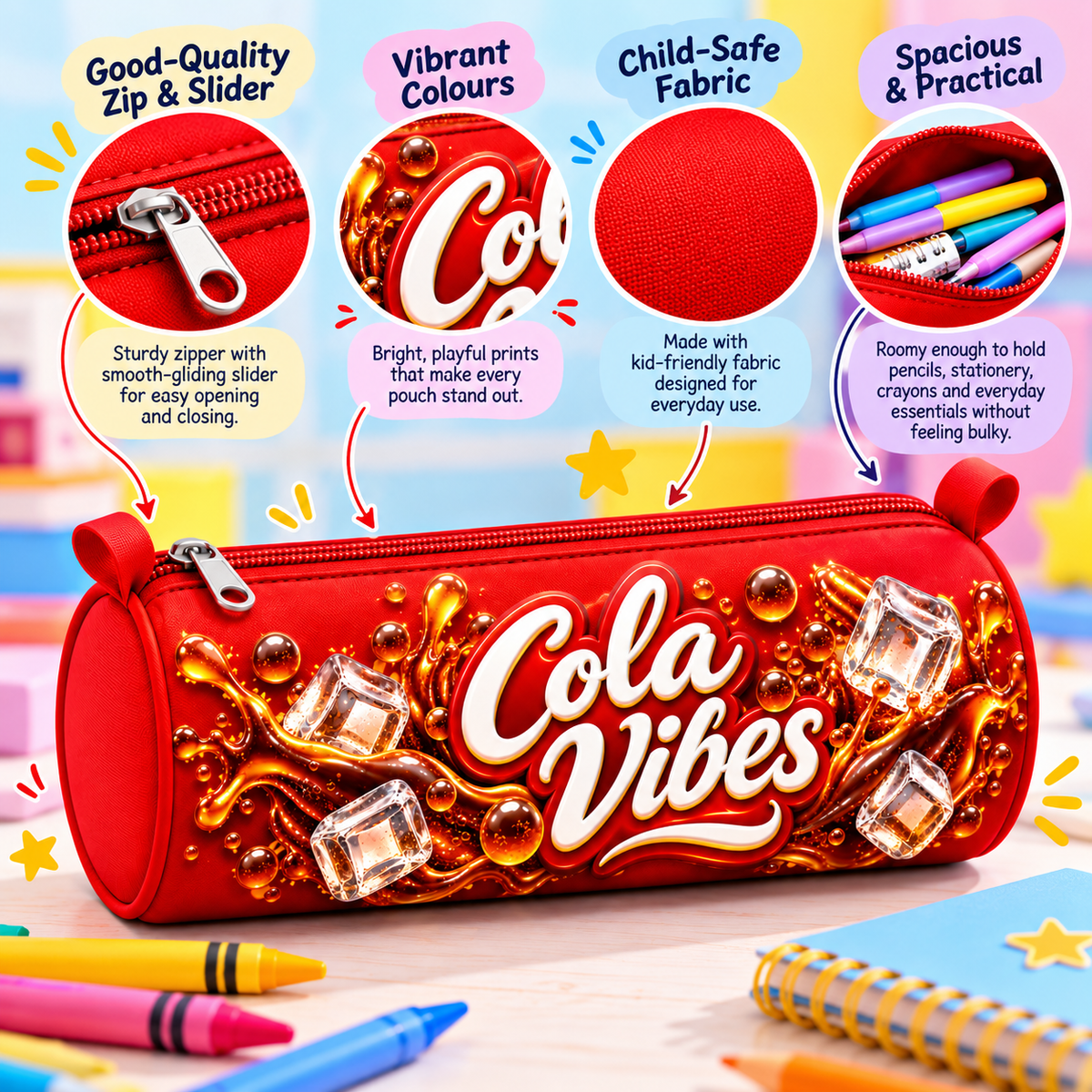 Cola Vibes Pencil Pouch