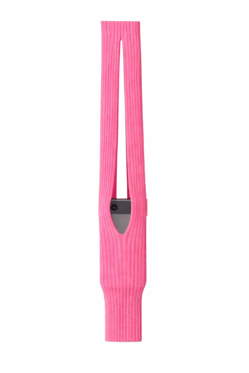 Knitted Stretchable Sling Crossbody Sling - Pink