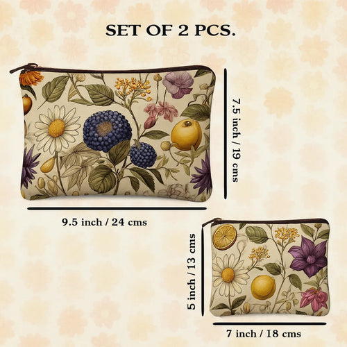 Botanical Bloom Pouch Set Of 2 Pieces