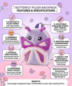 Butterfly Soft Plush Kids Backpack