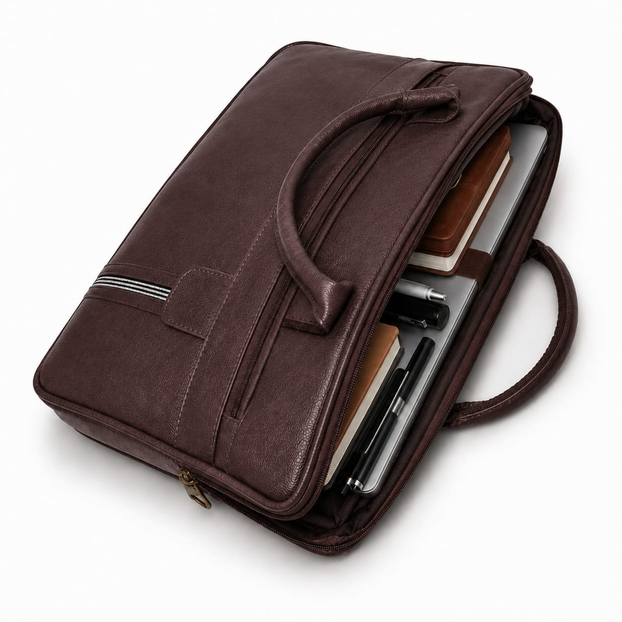 Retro Brown Laptop Bag – Elegant, Functional & Professional