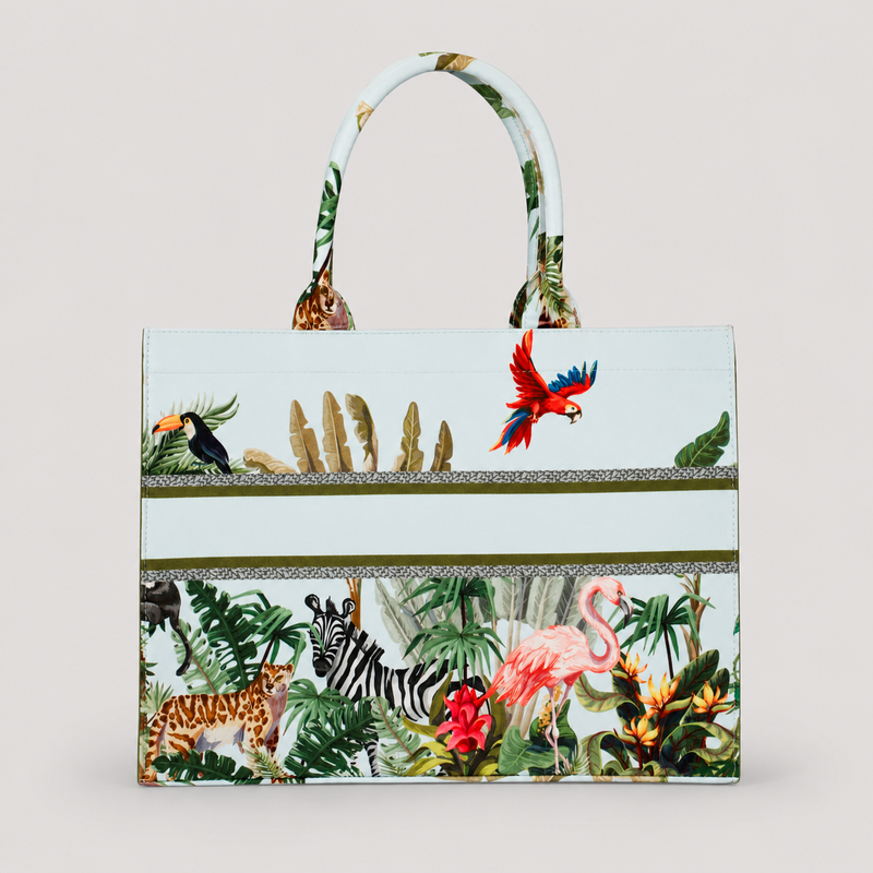 White Bird Print Customize Hand Bag For Women. — image 1