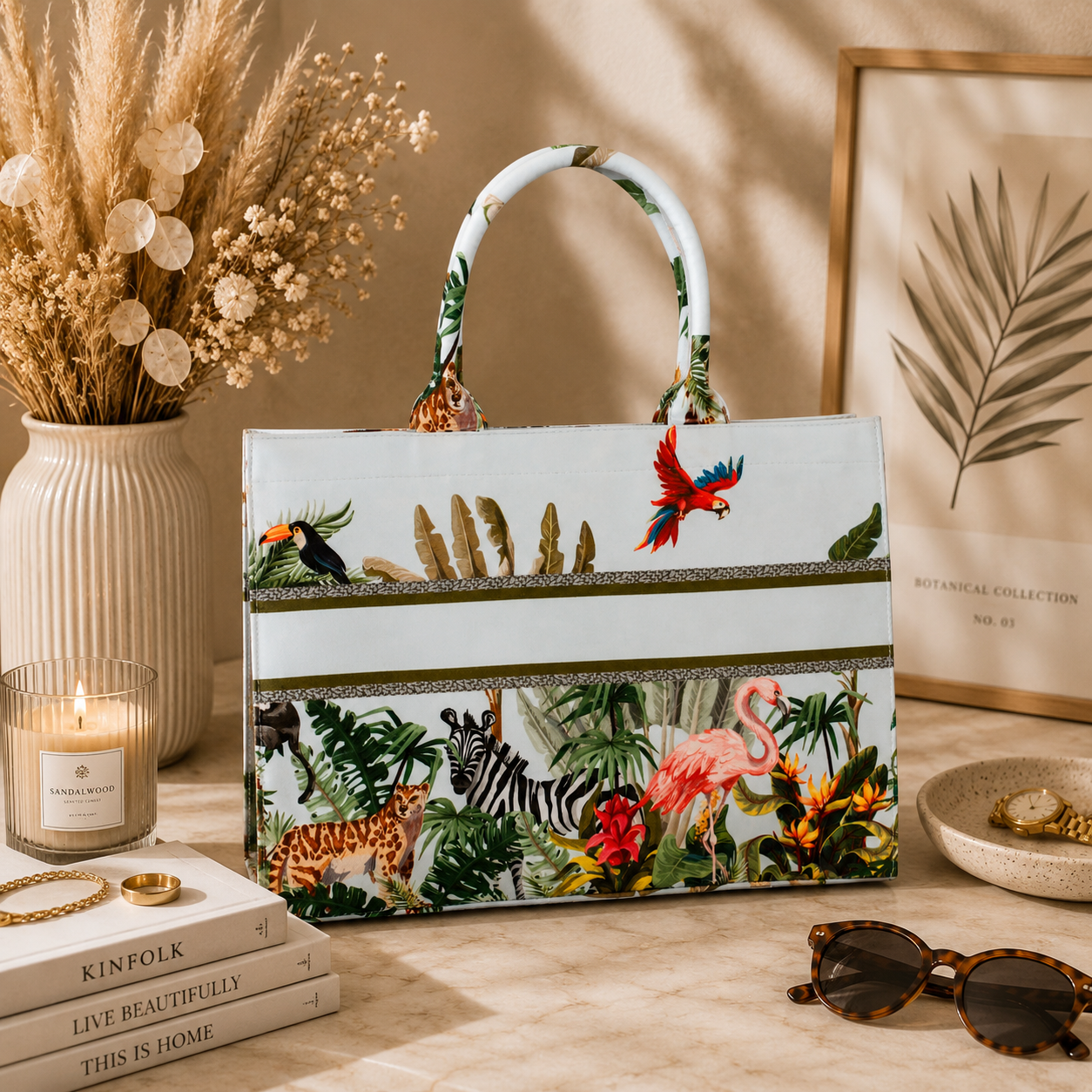 White Bird Print Customize Hand Bag For Women. — image 4
