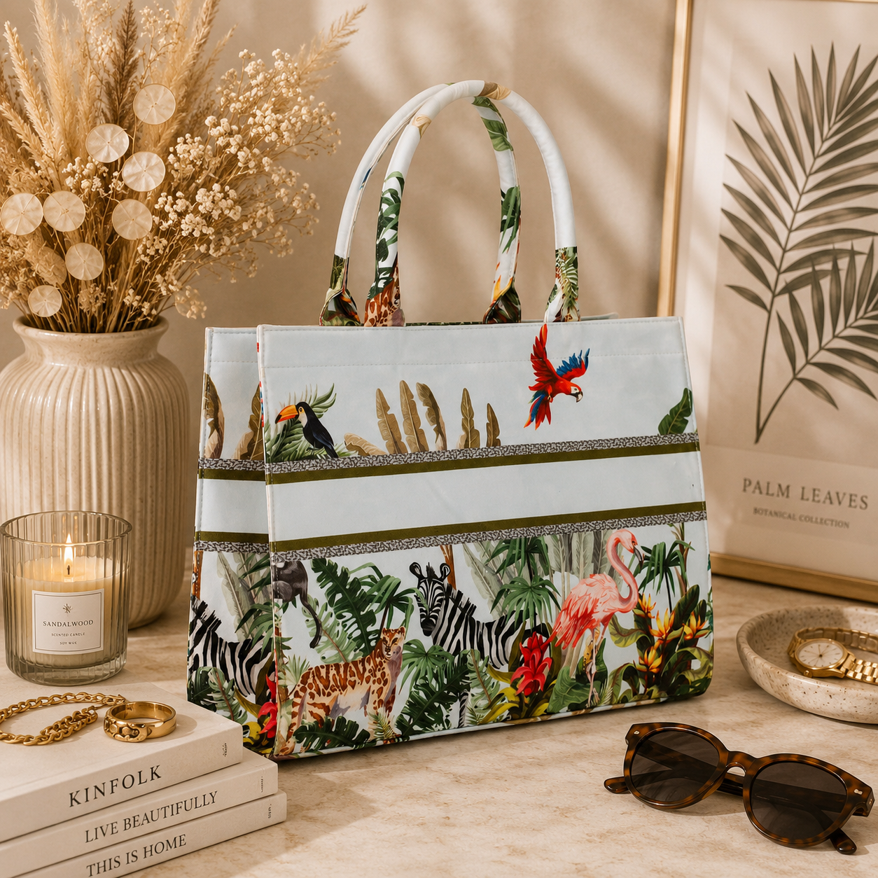 White Bird Print Customize Hand Bag For Women. — image 5