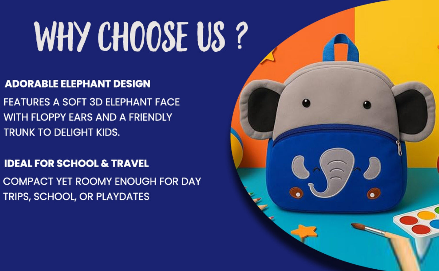 Jumbo Elephant Soft Plush Kids Backpack