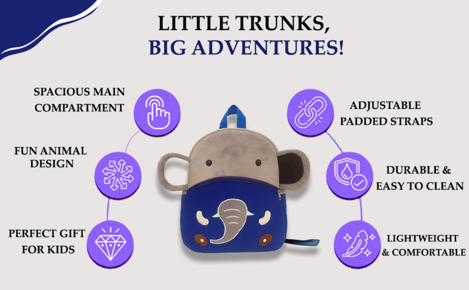 Jumbo Elephant Soft Plush Kids Backpack